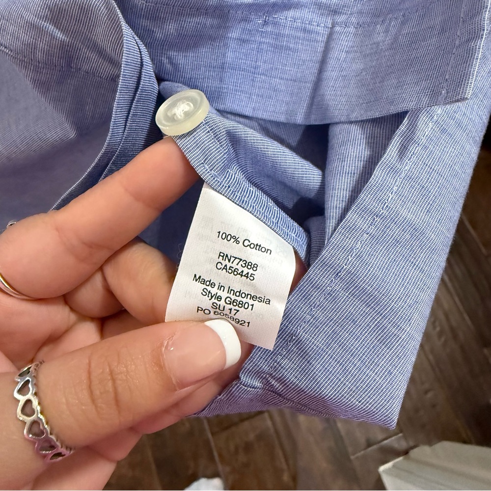 J. Crew Chambray Dress End-on-end Front Tie Collared Sleeveless size Small - Picture 7 of 9